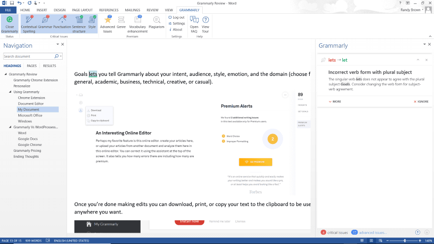 Grammarly: A Detailed Overview and Review For Microsoft Word