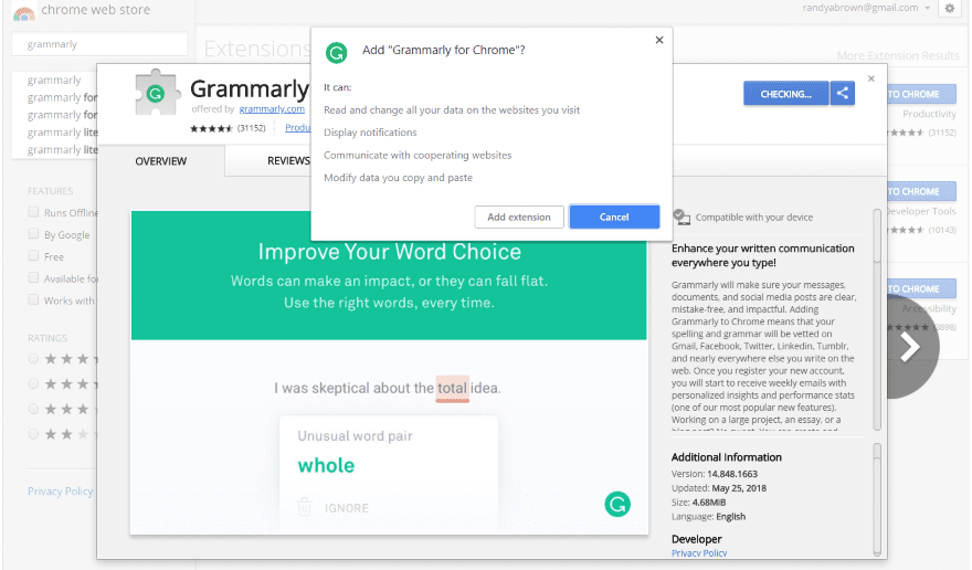 Installing the Grammarly Chrome Extension 5
