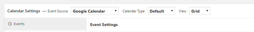 Choosing Google Calendar as your calendar's source.