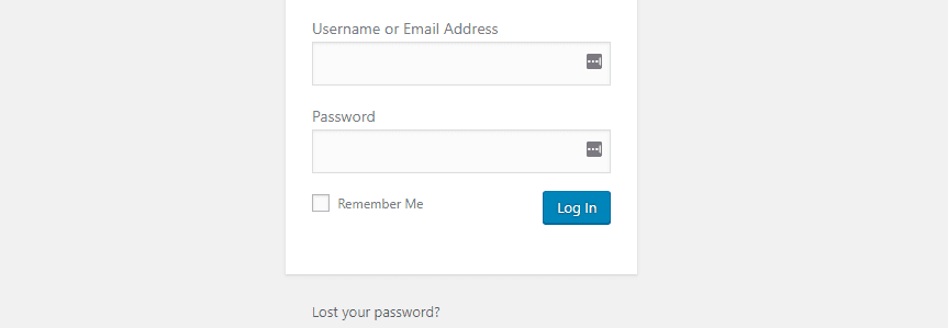 Logging into WordPress.