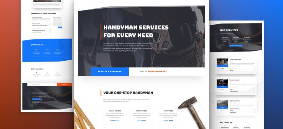Get a FREE & Professional Handyman Layout Pack for Divi
