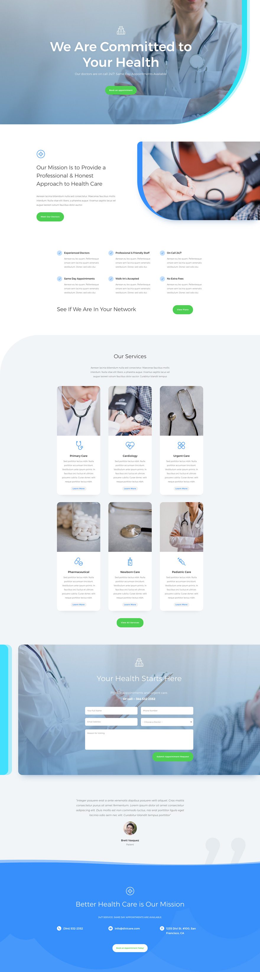 doctor's office divi layout