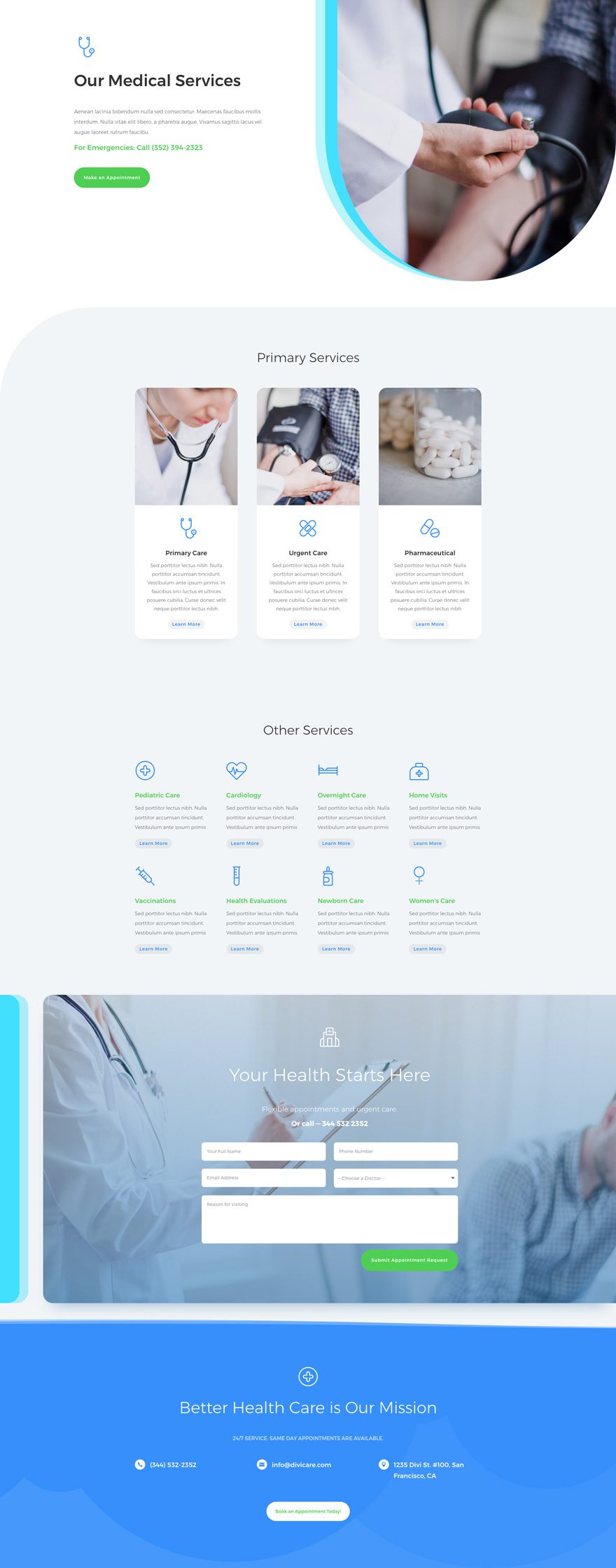 doctor's office divi layout
