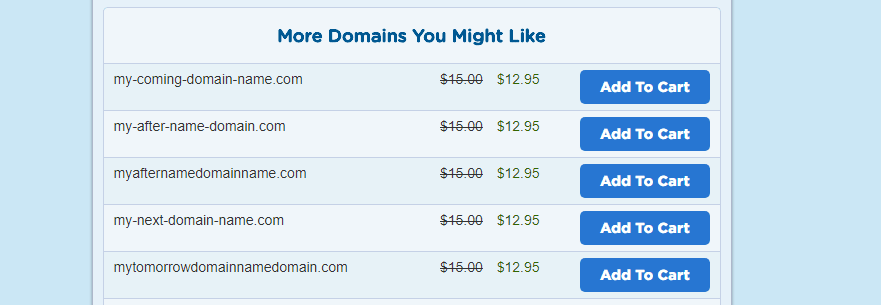 Looking at domain suggestions from HostGator.