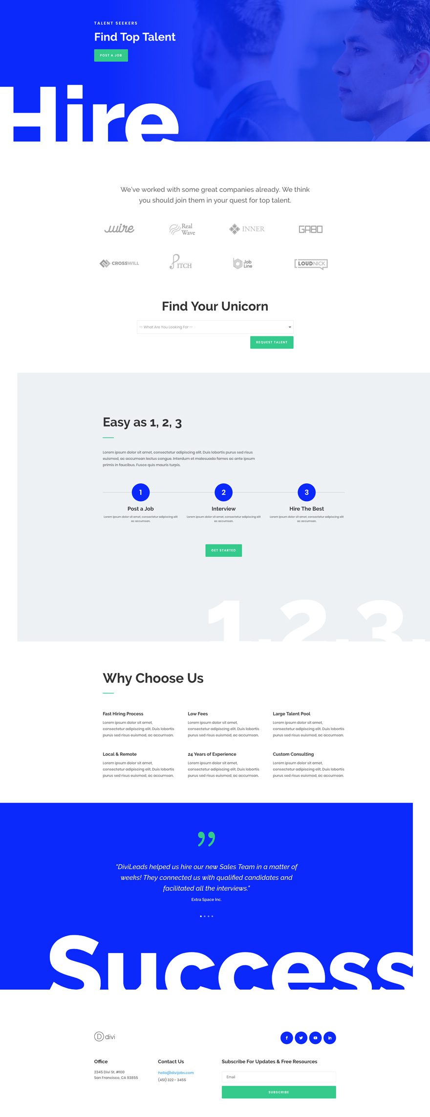 job recruiter layout