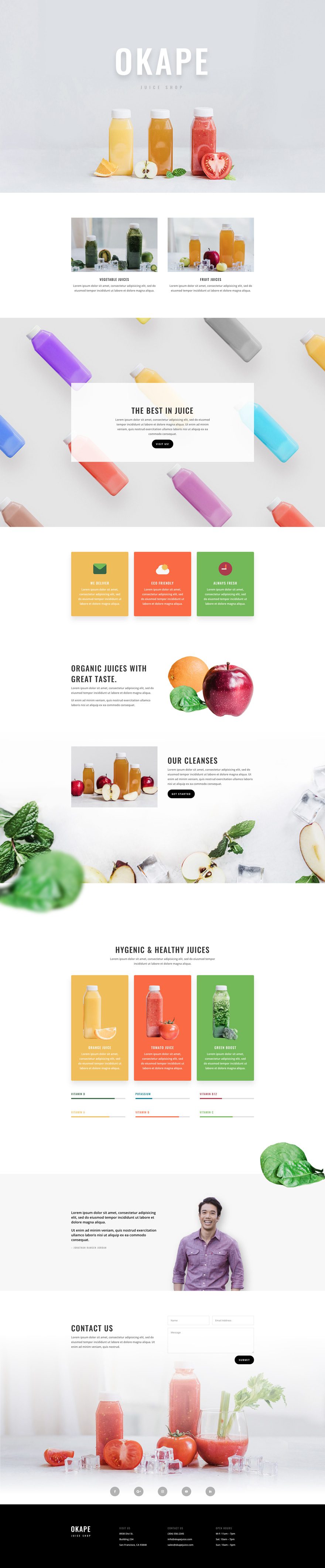 juice shop landing page