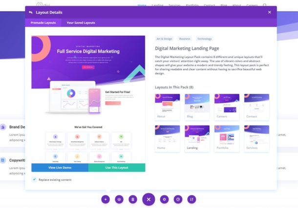Get a FREE & Professional Digital Marketing Layout Pack for Divi