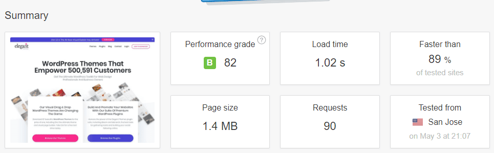 A website speedtest.