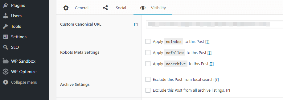 Your post's robots.txt settings.