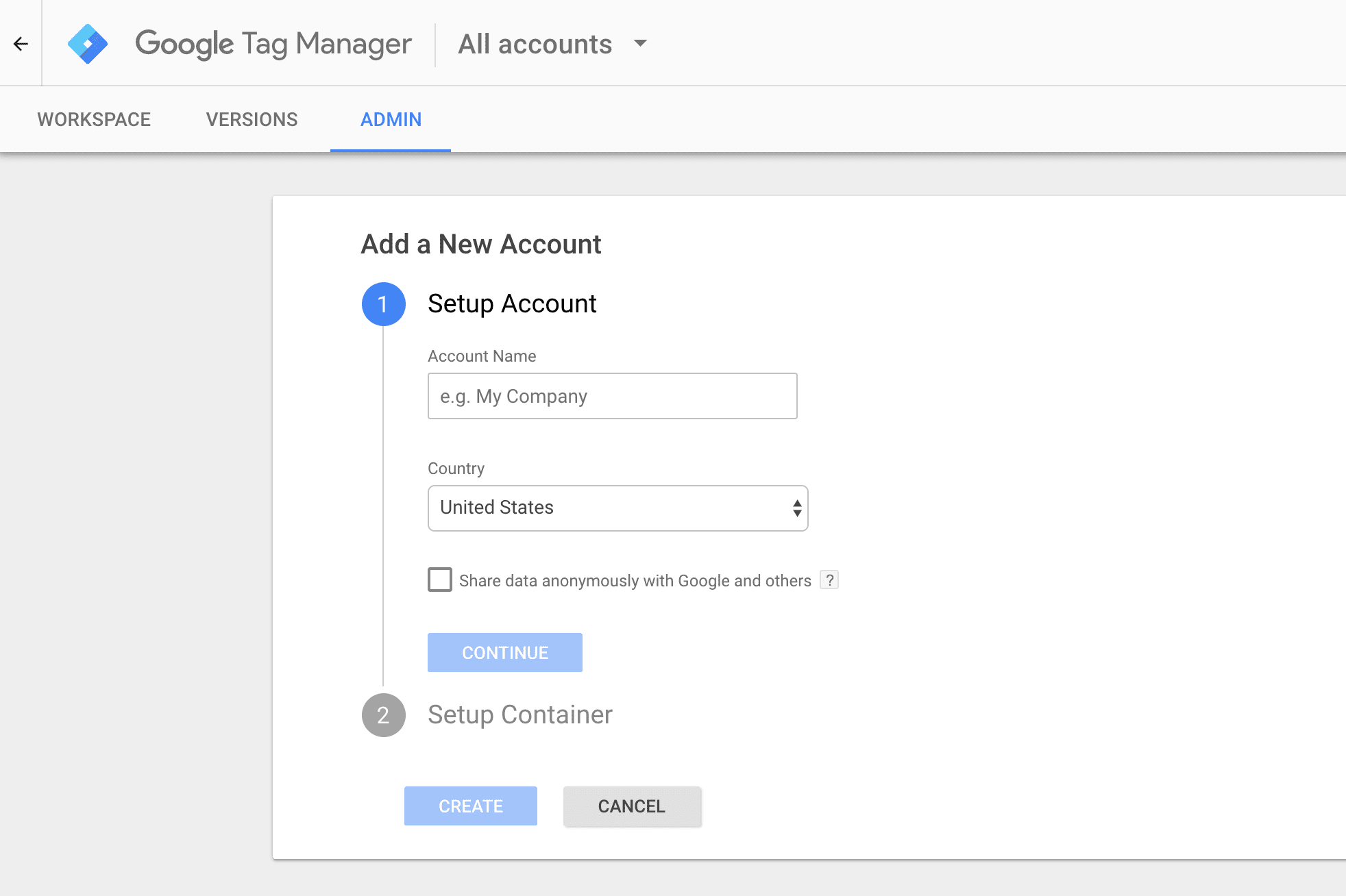 Setting your account's name and country of origin.