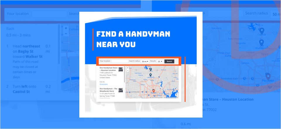 How to Add a Searchable Map Store Locator to Divi’s Handyman Layout Pack