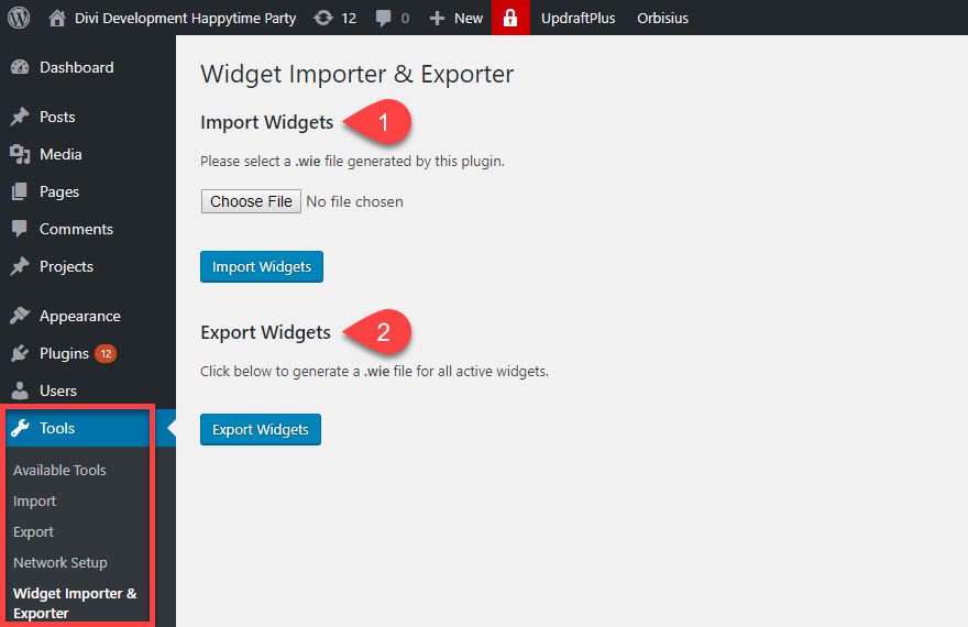 WordPress Widget Importer and Exporter