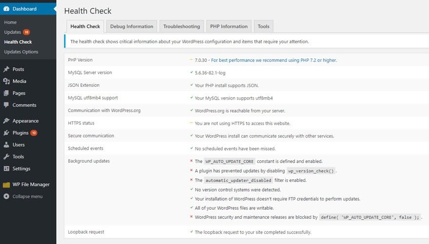 WordPress Health Check