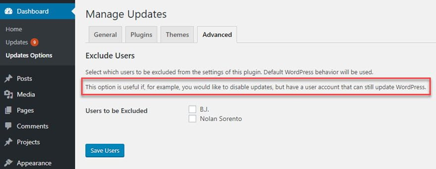 Manage WordPress Updates