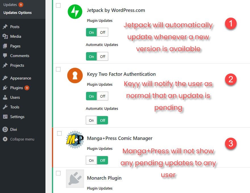 Manage WordPress Updates