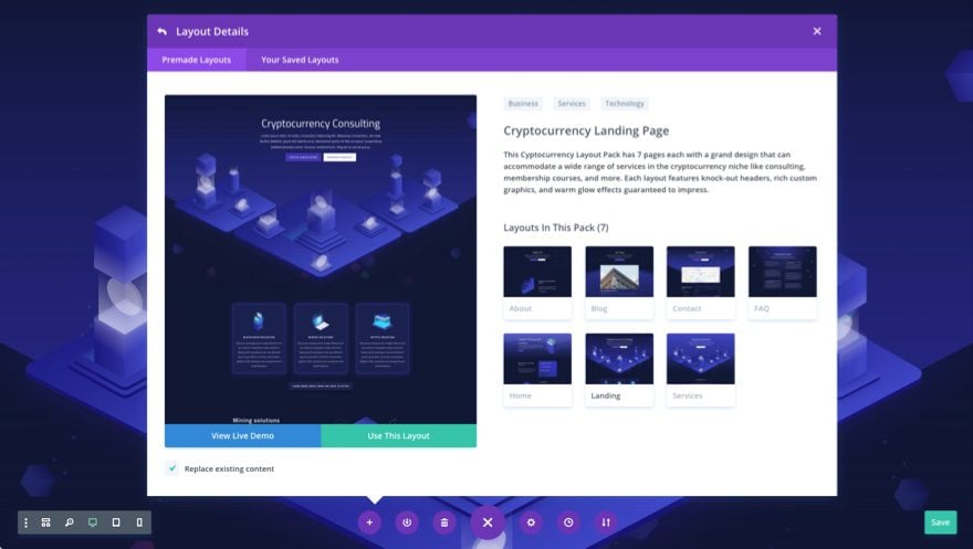 cryptocurrency layout