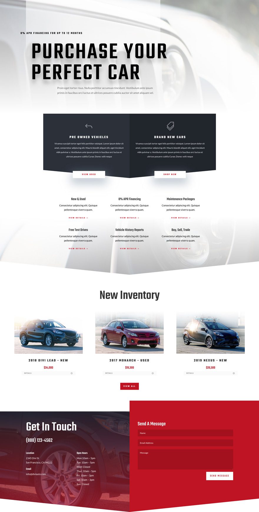 car dealer layout