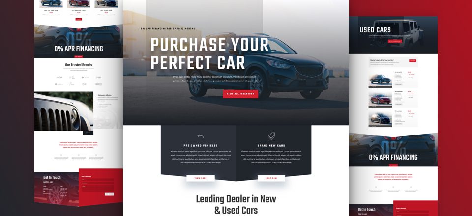 Get a FREE Car Dealer Layout Pack for Divi