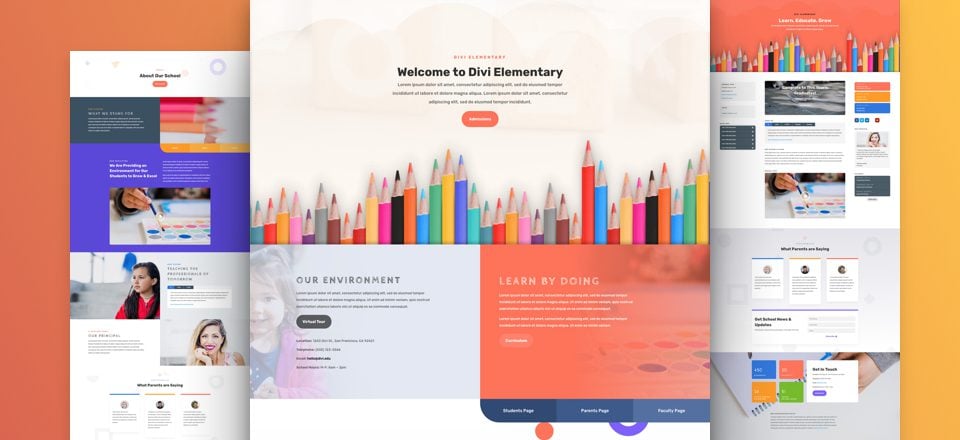 Get a FREE & Playful Elementary School Layout Pack for Divi