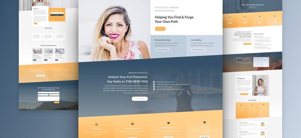 Get a FREE Life Coach Layout Pack for Divi