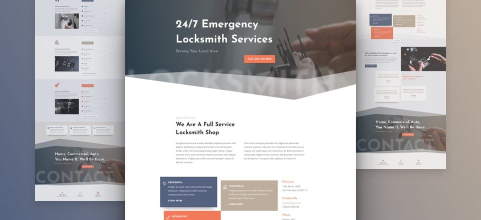 Get a FREE Locksmith Layout Pack for Divi