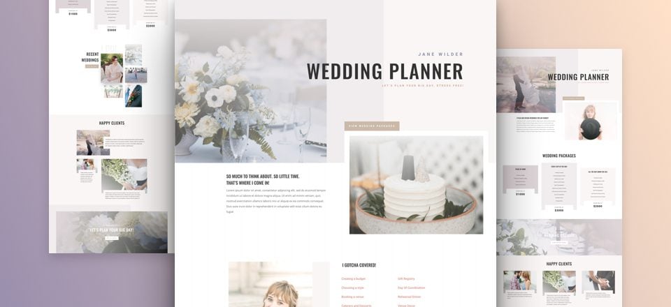 Get a FREE Wedding Planner Layout Pack for Divi