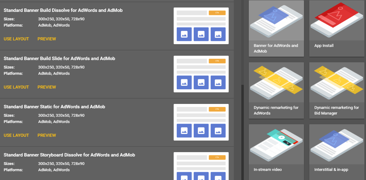 Picking a template layout.