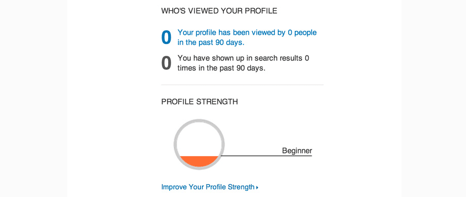 A LinkedIn profile overview.