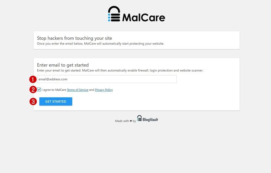 Malcare email
