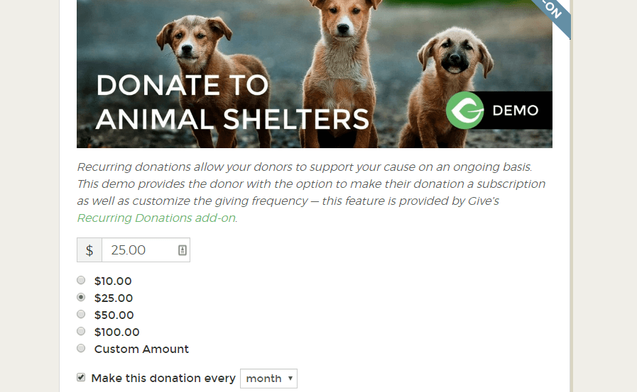 Donate animals