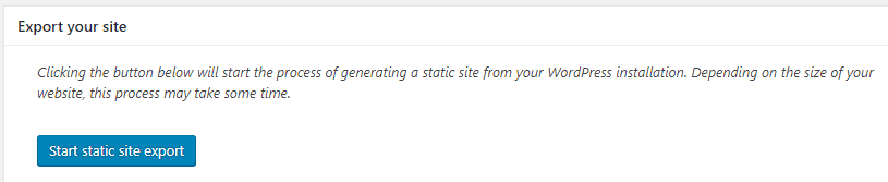 Starting to export your static website.