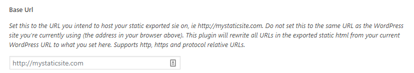 Setting the URL for your static website.
