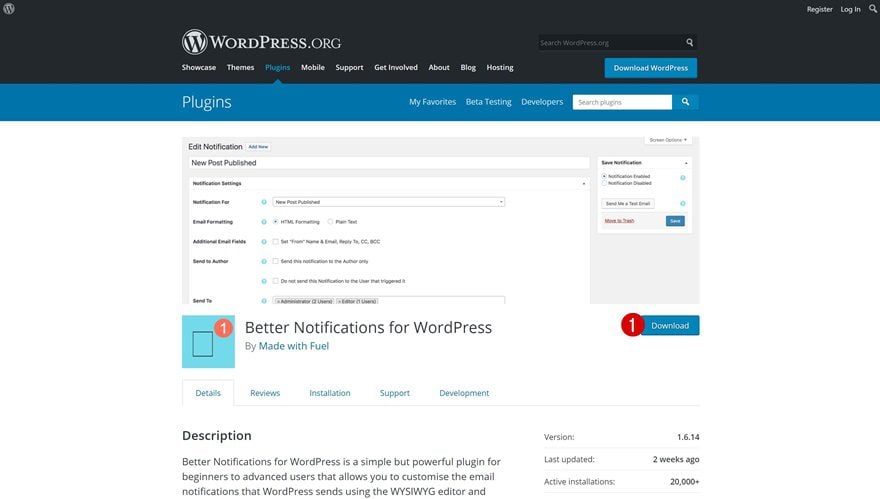 WordPress notifications