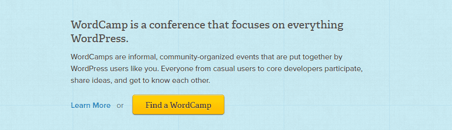 The WordCamp home page.