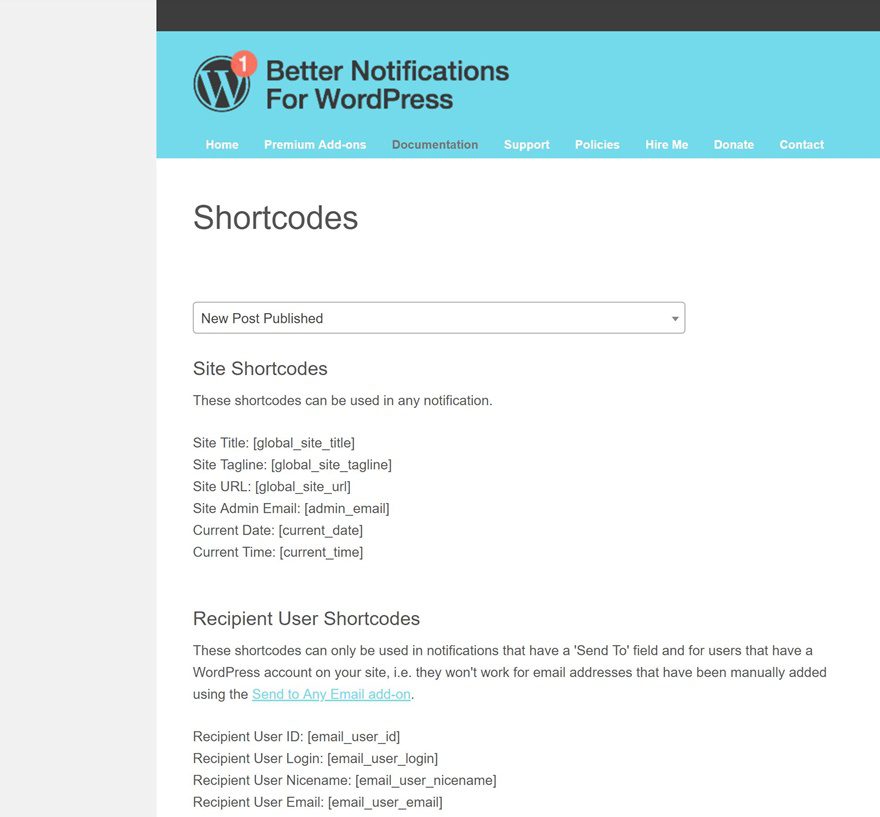 wordpress notifications