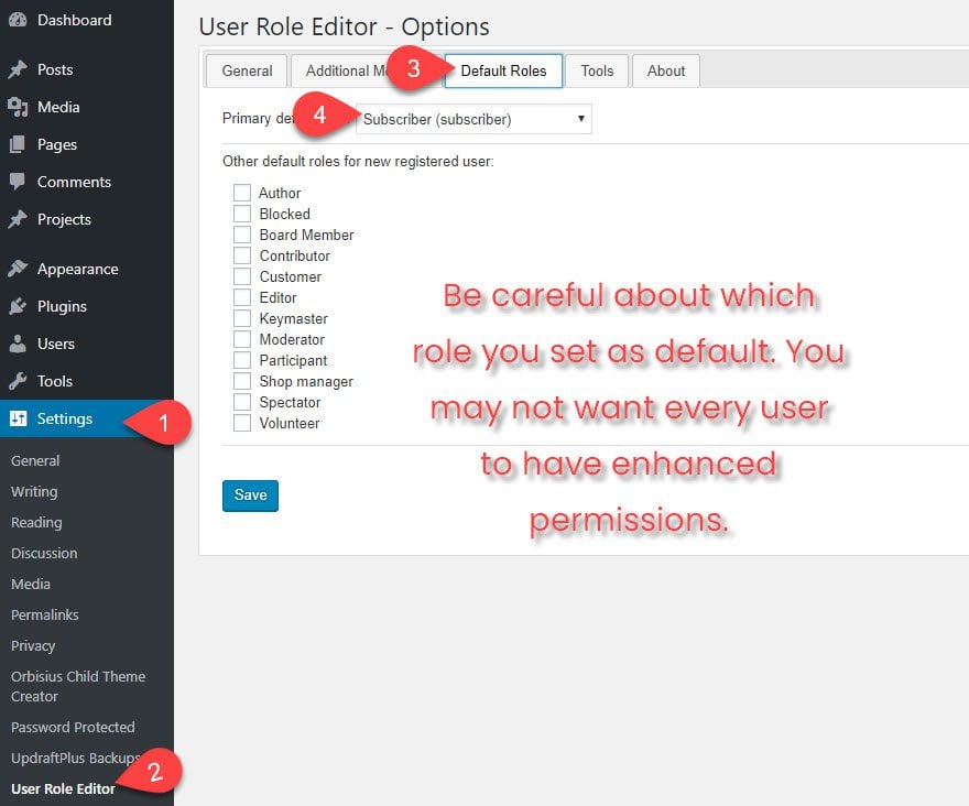 WordPress User Role Permissions