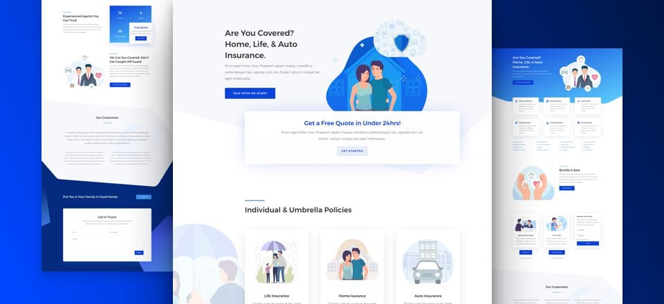 Get a FREE Insurance Agency Layout Pack for Divi