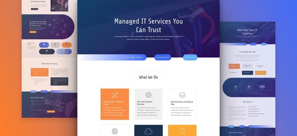 Get a FREE IT Services Layout Pack for Divi