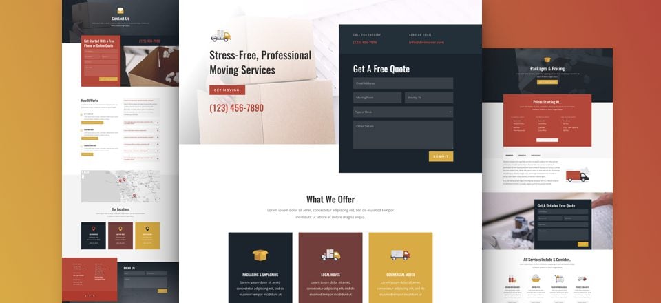 Get a FREE Moving Company Layout Pack for Divi