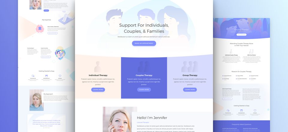 Get a FREE Therapist Layout Pack for Divi