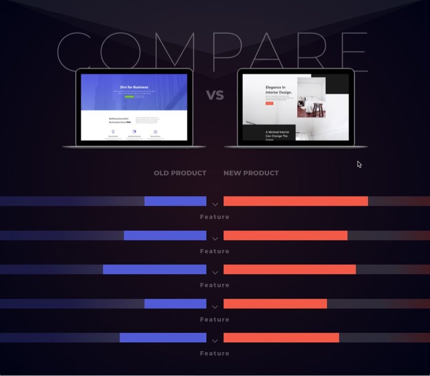 product comparison chart