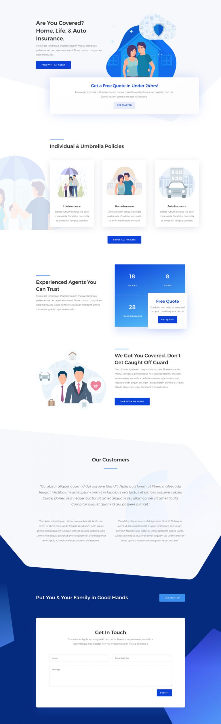 Get a FREE Insurance Agency Layout Pack for Divi