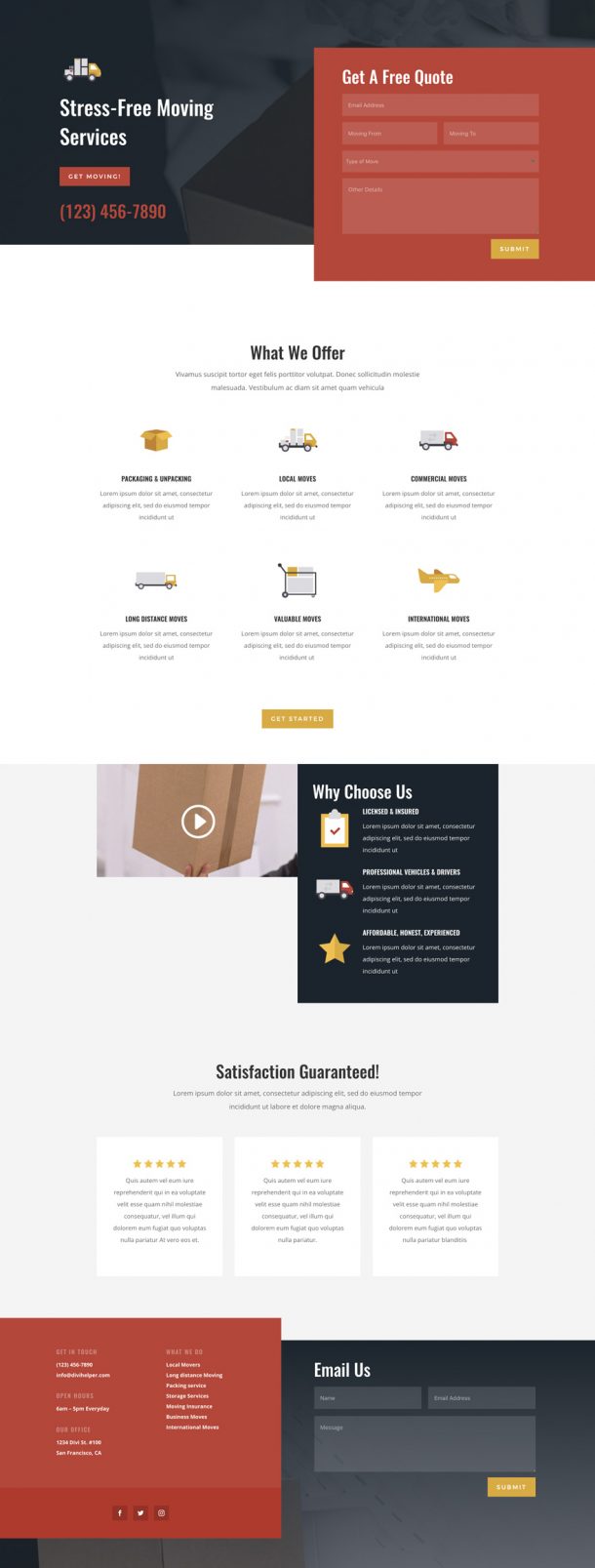 Moving Layout Get a FREE Moving Company Layout Pack for Divi