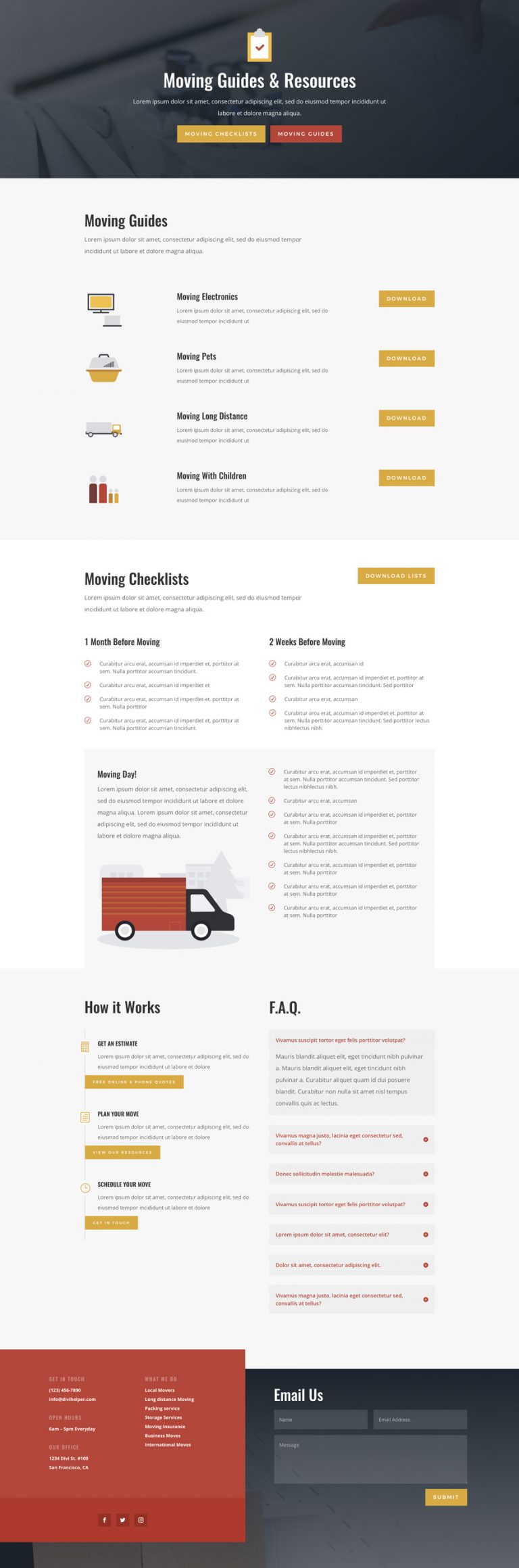 Moving Layout Get a FREE Moving Company Layout Pack for Divi