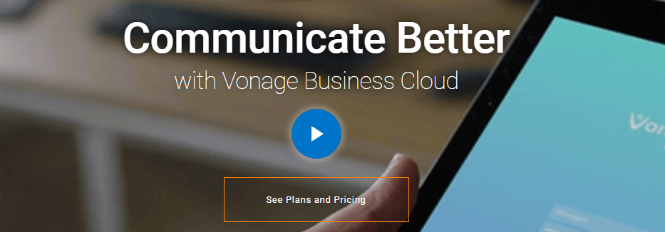 The Vonage homepage.