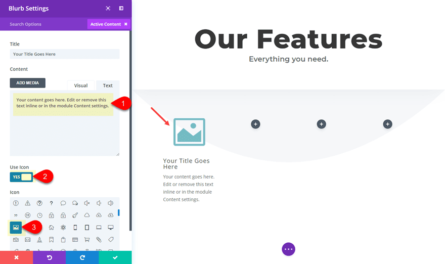 divi feature section