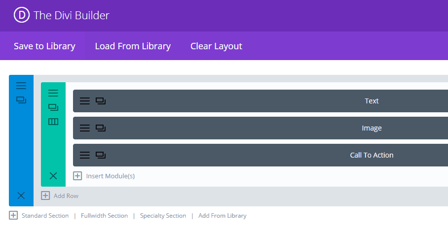 A basic Divi layout.