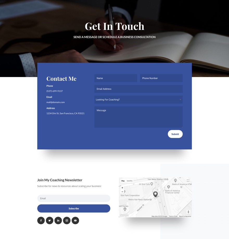 business coach layout pack