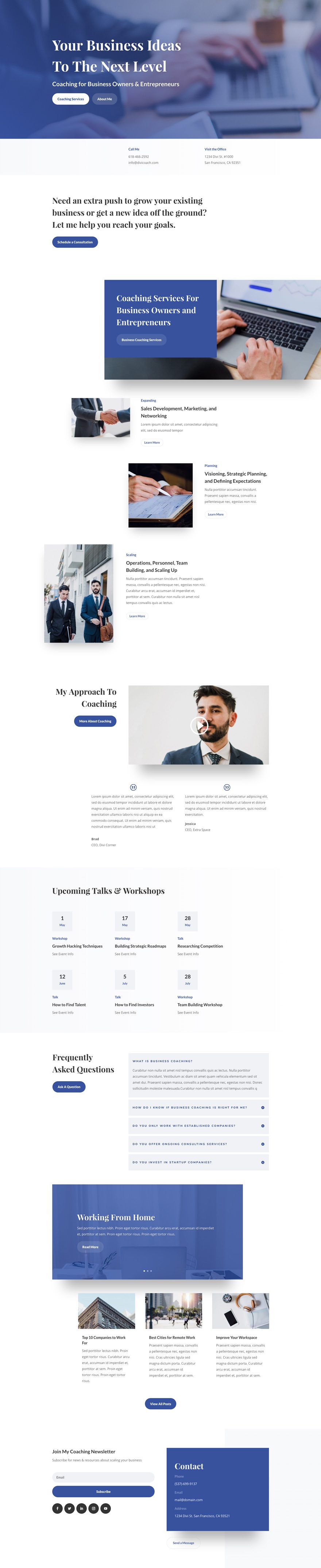 business coach layout pack