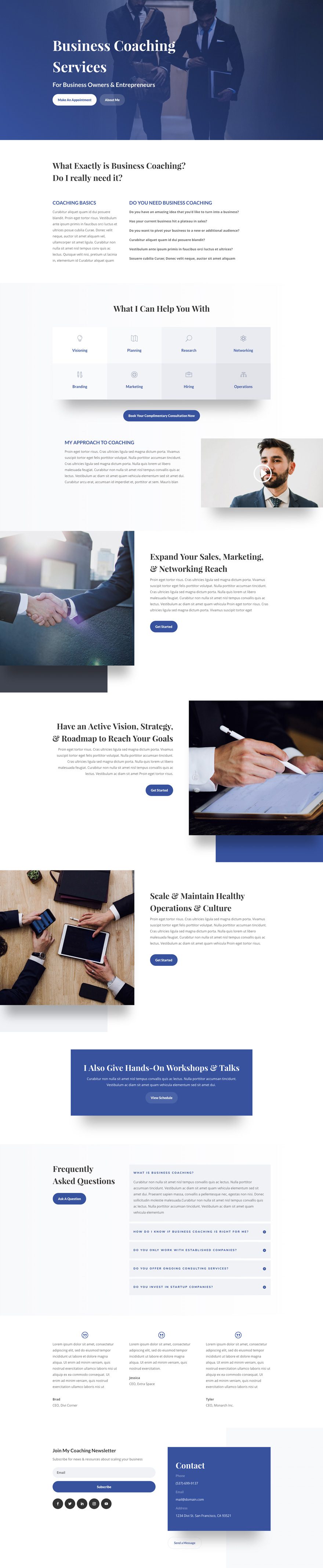 business coach layout pack